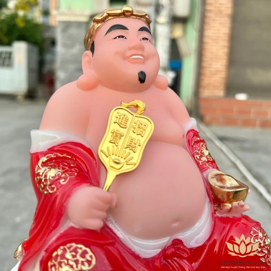 [8inch] Tượng Thần tài Thổ Địa đế đá nhập khẩu cao cấp Cao 20cm – Đỏ