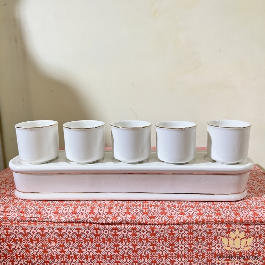 Áng nước thờ sứ cao cấp họa tiết Đá Hoa Cương 5 ly - Trắng