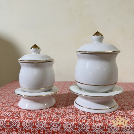 Hủ đựng muối gạo họa tiết Đá Hoa Cương cao 10cm ngang 7.5cm - Màu Trắng 