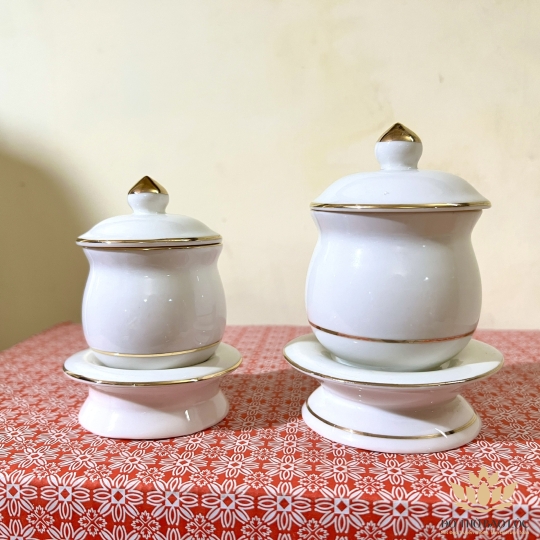 Hủ đựng muối gạo họa tiết Đá Hoa Cương cao 11cm ngang 9cm - Màu Trắng 