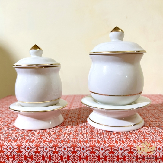 Hủ đựng muối gạo họa tiết Đá Hoa Cương cao 11cm ngang 9cm - Màu Trắng 