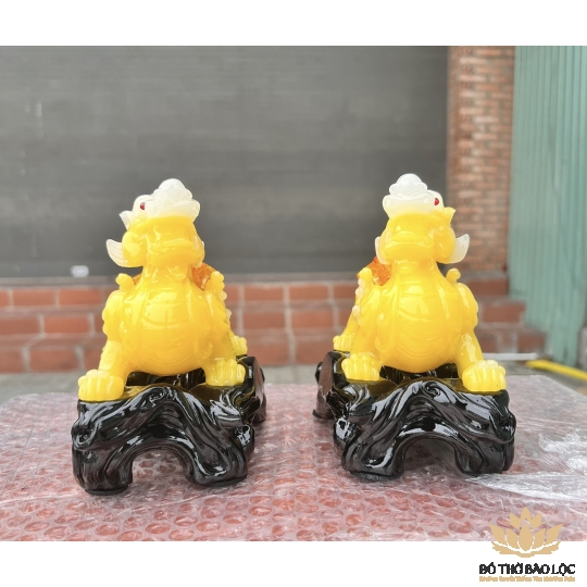 Cặp Tỳ Hưu Phong Thủy Chiêu Tài Hút Lộc - 4 Màu (Đỏ, Vàng, Xanh lá, Xanh ngọc) -  Cỡ trung (Cao 16cm) 