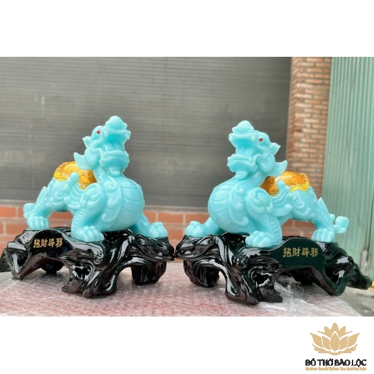 Cặp Tỳ Hưu Phong Thủy Chiêu Tài Hút Lộc - 4 Màu (Đỏ, Vàng, Xanh lá, Xanh ngọc) -  Cỡ nhỏ (Cao 12cm)