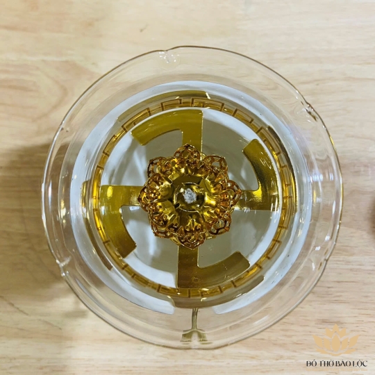 Đèn dầu sứ trắng men đá hoa cương cao cấp nhập khẩu cao 16cm 