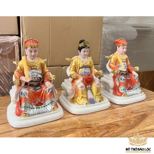 [6inch] Tượng Ông Táo Bà Táo Bằng Đá Nhập Hàng Cao Cấp - Tượng Vàng (Cao 15cm)