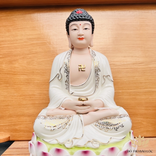 [16inch] Tượng Phật A Di Đà bằng Sứ Đức Hóa nhập khẩu cao cấp cao 41cm