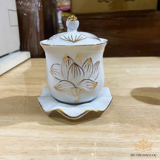 Hũ đựng muối gạo sứ trắng bạch ngọc cao 8cm ngang 7cm