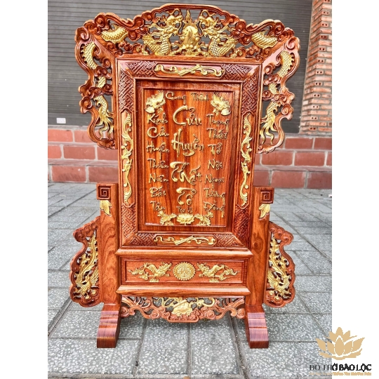 [45x65] Bài Vị Cửu Huyền Thất Tổ Gỗ Hương Đá Ngang 45cm x Cao 65cm - Gỗ dát vàng