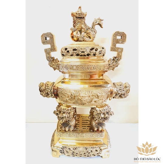 Bộ Tam Sự bằng Đồng thương hiệu Vĩnh Tiến sản xuất tại Việt Nam Cao 43cm  - Cỡ 2