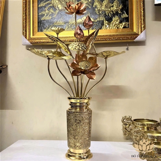 Lọ Hoa Bằng Đồng cao 26cm - Đồng Vĩnh Tiến