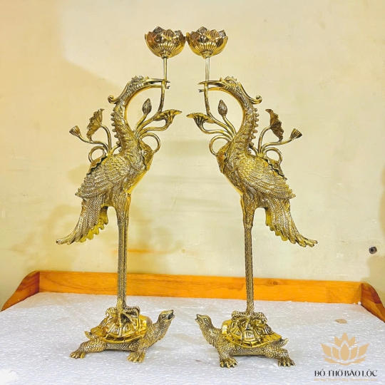 Bộ Ngũ Sự Đỉnh Vuông Bằng Đồng Cao 42cm thương hiệu Vĩnh Tiến ( Bộ số 2)