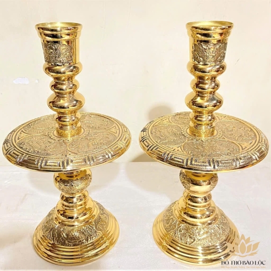 Bộ Tam Sự Đỉnh Tròn Bằng Đồng Cao 30cm (Số 0) thương hiệu Vĩnh Tiến sản xuất tại Việt Nam