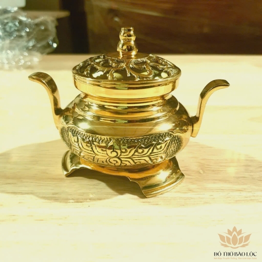 Đỉnh đốt trầm bằng đồng thương hiệu Thuận Phát (3 cỡ) - Cỡ 2 Cao 8cm