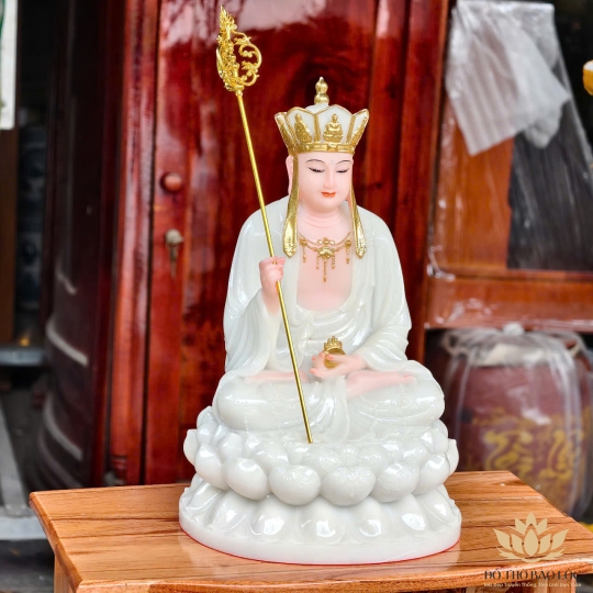 Tượng Địa Tạng Vương Bồ Tát ngồi Đài Sen cao 30cm