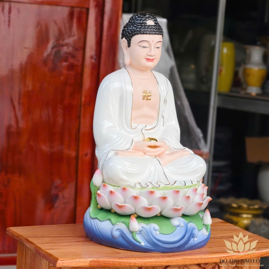 Tượng Phật A Di Đà bằng sứ đức hóa cao 33cm