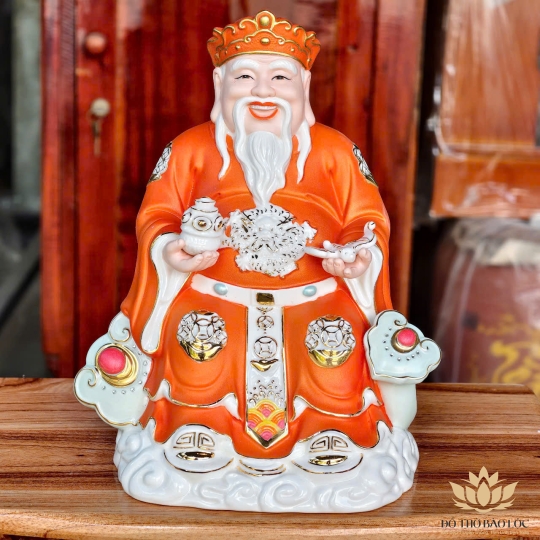 [C13] Tượng Thần Tài Thổ Địa Bằng Sứ Đức Hóa Nhập Khẩu Cao Cấp – ĐỎ
