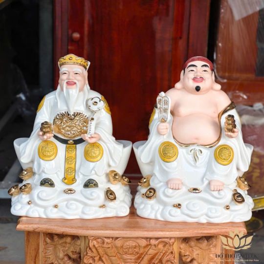 [C03] Tượng Thần Tài Thổ Địa Bằng Sứ Đức Hóa Nhập Khẩu Cao Cấp – TRẮNG