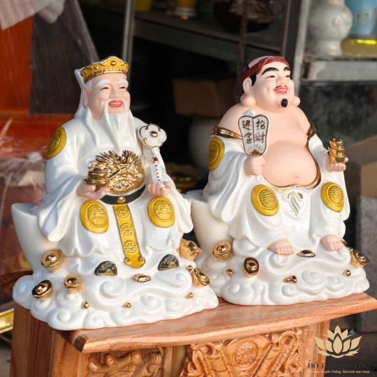 [C03] Tượng Thần Tài Thổ Địa Bằng Sứ Đức Hóa Nhập Khẩu Cao Cấp – TRẮNG