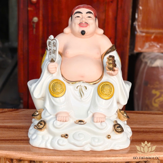 [C03] Tượng Thần Tài Thổ Địa Bằng Sứ Đức Hóa Nhập Khẩu Cao Cấp – TRẮNG