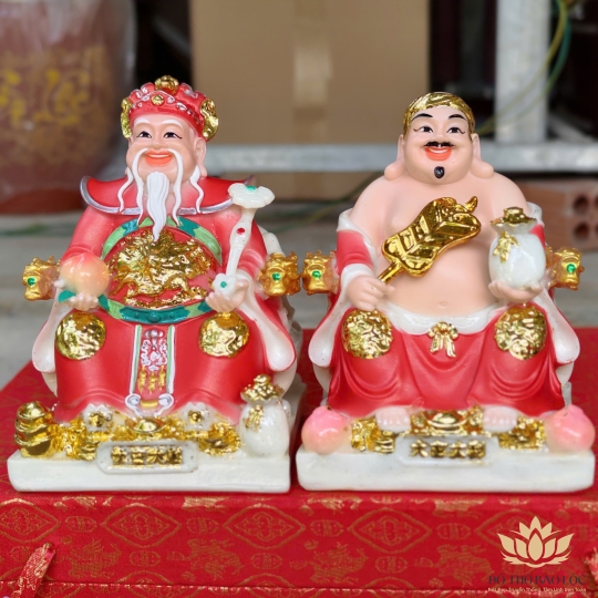 [6 inch] Tượng Thần Tài Thổ Địa đá Việt Nam Phú Quý cao 16cm