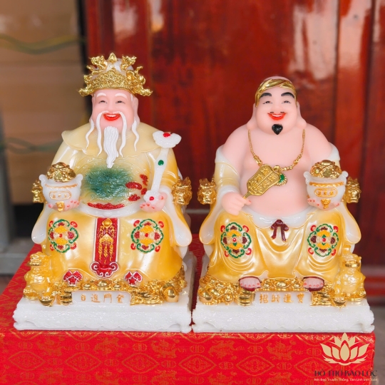 Tượng Thần Tài Thổ Địa Đá Nhập Mẫu Phú Quý Rồng (4 cỡ: 7inch, 8inch, 10inch, 12inch) – MẪU GẤM