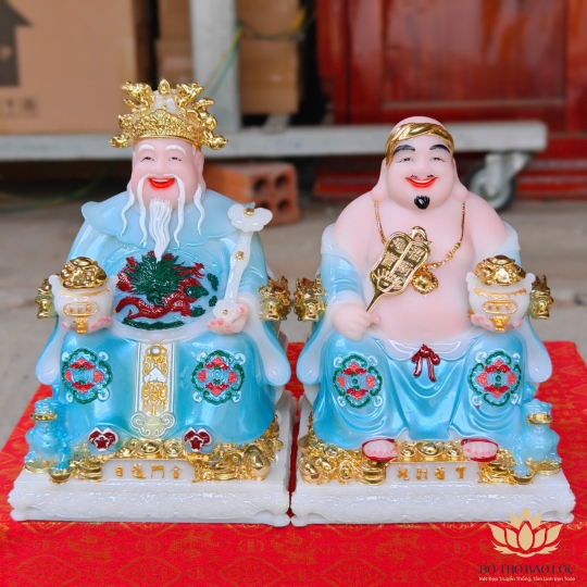 Tượng Thần Tài Thổ Địa Đá Nhập Mẫu Phú Quý Rồng (4 cỡ: 7inch, 8inch, 10inch, 12inch) – MẪU GẤM