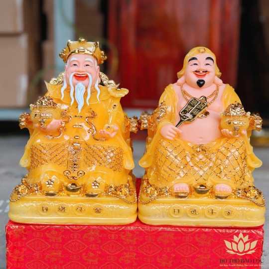 [10inch] Tượng Thần Tài Thổ Địa đá Việt Nam cao 25cm (Mẫu lưới)