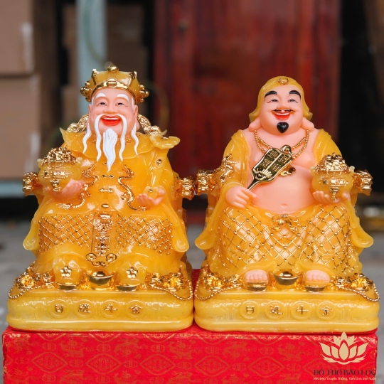 [10inch] Tượng Thần Tài Thổ Địa đá Việt Nam cao 25cm (Mẫu lưới)