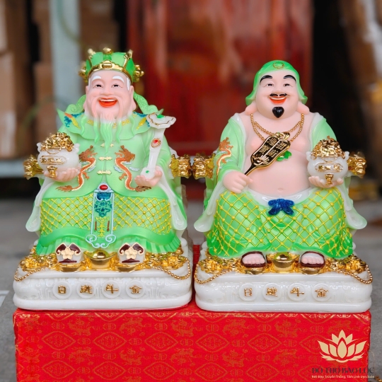 [10inch] Tượng Thần Tài Thổ Địa đá Việt Nam cao 25cm (Mẫu lưới)