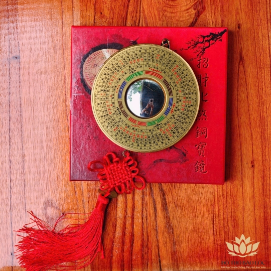 Gương Bát Quái Âm Dương Thái Cực bằng Đồng nguyên chất - 3 cỡ (ĐK: 12cm, 16cm, 19cm) - Tiên Thiên Bát Quái Thái Cực