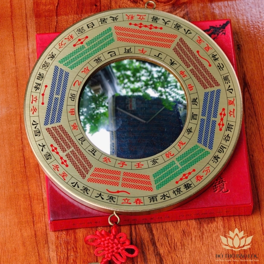 Gương Bát Quái Âm Dương Thái Cực bằng Đồng nguyên chất - 3 cỡ (ĐK: 12cm, 16cm, 19cm) - Tiên Thiên Bát Quái Thái Cực
