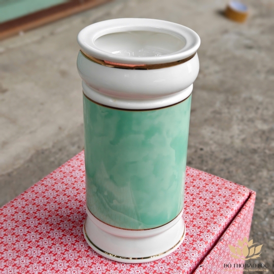 Ống đựng nhang họa tiết đá hoa cương màu xanh lá (3 cỡ)