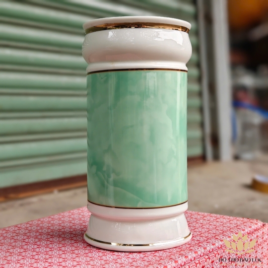 Ống đựng nhang họa tiết đá hoa cương màu xanh lá (3 cỡ)