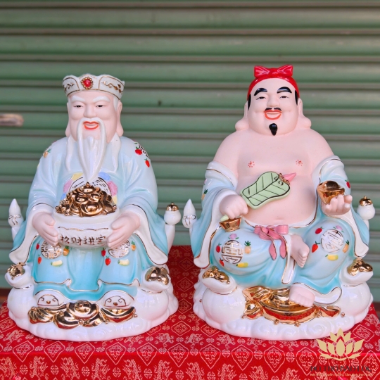 Tượng Thần Tài Thổ Địa sứ đức hóa cao cấp nhập khẩu Đài Loan – Xanh dương