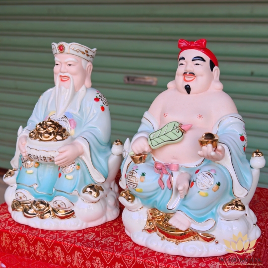Tượng Thần Tài Thổ Địa sứ đức hóa cao cấp nhập khẩu Đài Loan – Xanh dương