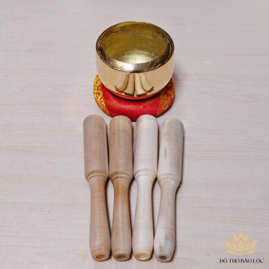 Dùi gõ mỏ, cây gõ chuông mỏ tụng kinh bằng gỗ dài 17cm