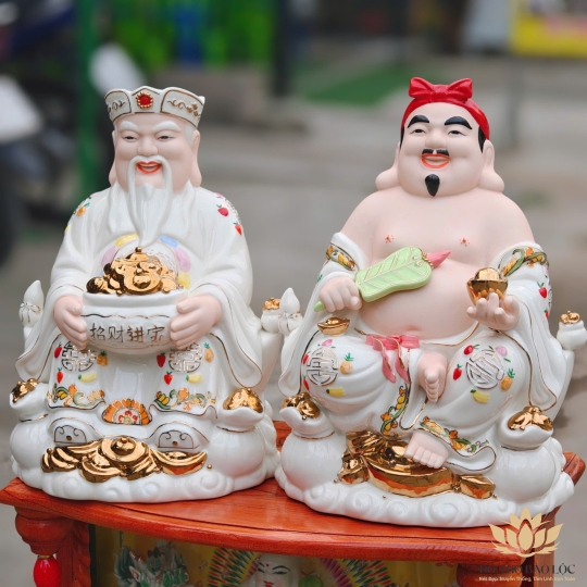 Tượng Thần Tài Thổ Địa sứ đức hóa cao cao cấp nhiều kích cỡ (4 màu: Đỏ, Xanh, Vàng, Trắng)