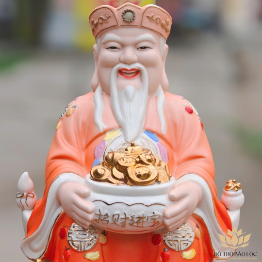 Tượng Thần Tài Thổ Địa sứ đức hóa cao cao cấp nhiều kích cỡ (4 màu: Đỏ, Xanh, Vàng, Trắng)
