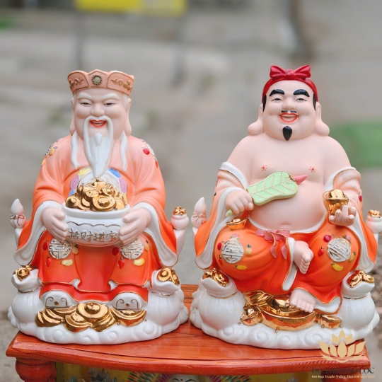 Tượng Thần Tài Thổ Địa sứ đức hóa cao cao cấp nhiều kích cỡ (4 màu: Đỏ, Xanh, Vàng, Trắng)