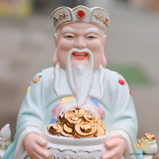 Tượng Thần Tài Thổ Địa sứ đức hóa cao cao cấp nhiều kích cỡ (4 màu: Đỏ, Xanh, Vàng, Trắng)