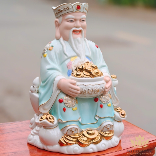 Tượng Thần Tài Thổ Địa sứ đức hóa cao cao cấp nhiều kích cỡ (4 màu: Đỏ, Xanh, Vàng, Trắng)