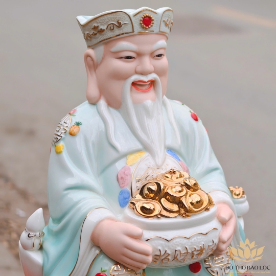 Tượng Thần Tài Thổ Địa sứ đức hóa cao cao cấp nhiều kích cỡ (4 màu: Đỏ, Xanh, Vàng, Trắng)