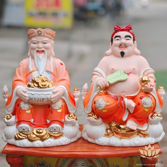Tượng Thần Tài Thổ Địa sứ đức hóa cao cao cấp nhiều kích cỡ (4 màu: Đỏ, Xanh, Vàng, Trắng)