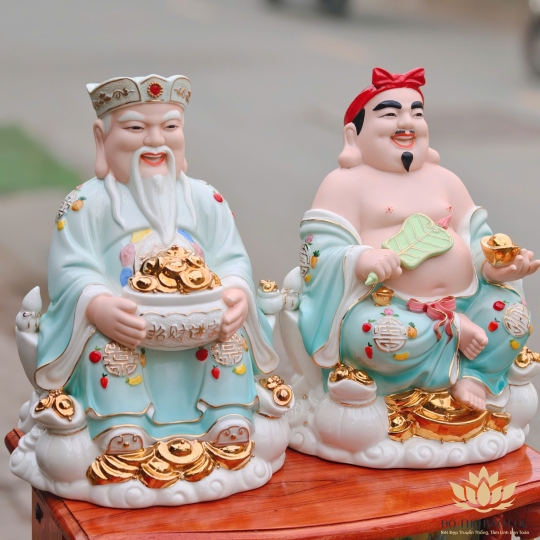 Tượng Thần Tài Thổ Địa sứ đức hóa cao cao cấp nhiều kích cỡ (4 màu: Đỏ, Xanh, Vàng, Trắng)