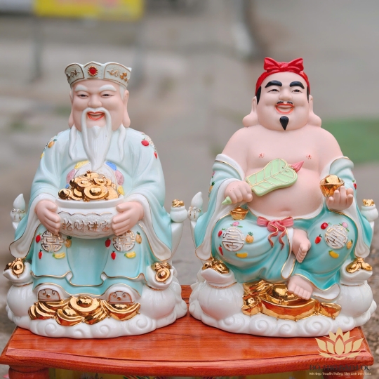 Tượng Thần Tài Thổ Địa sứ đức hóa cao cao cấp nhiều kích cỡ (4 màu: Đỏ, Xanh, Vàng, Trắng)