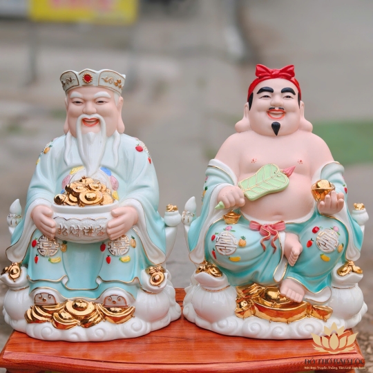 Tượng Thần Tài Thổ Địa sứ đức hóa cao cao cấp nhiều kích cỡ (4 màu: Đỏ, Xanh, Vàng, Trắng)