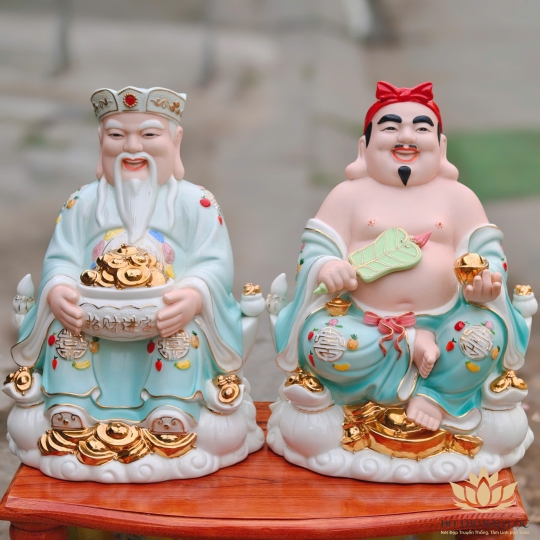 Tượng Thần Tài Thổ Địa sứ đức hóa cao cao cấp nhiều kích cỡ (4 màu: Đỏ, Xanh, Vàng, Trắng)