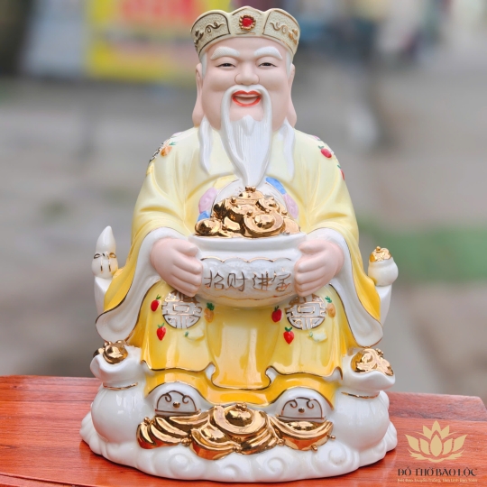 Tượng Thần Tài Thổ Địa sứ đức hóa cao cao cấp nhiều kích cỡ (4 màu: Đỏ, Xanh, Vàng, Trắng)