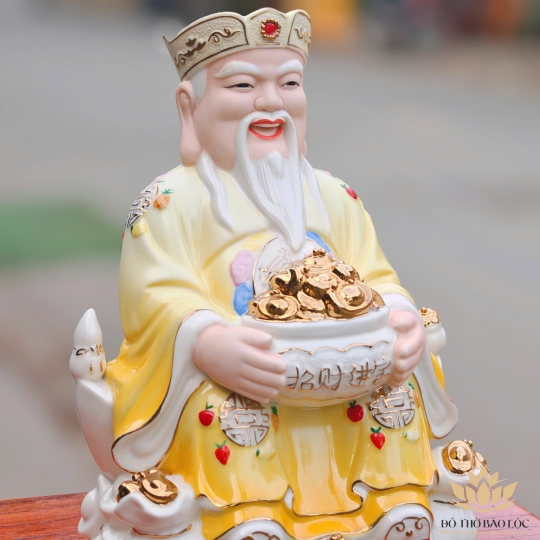 Tượng Thần Tài Thổ Địa sứ đức hóa cao cao cấp nhiều kích cỡ (4 màu: Đỏ, Xanh, Vàng, Trắng)