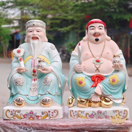 Tượng Thần Tài Thổ Địa sứ đức hóa cao cao cấp cao 31cm